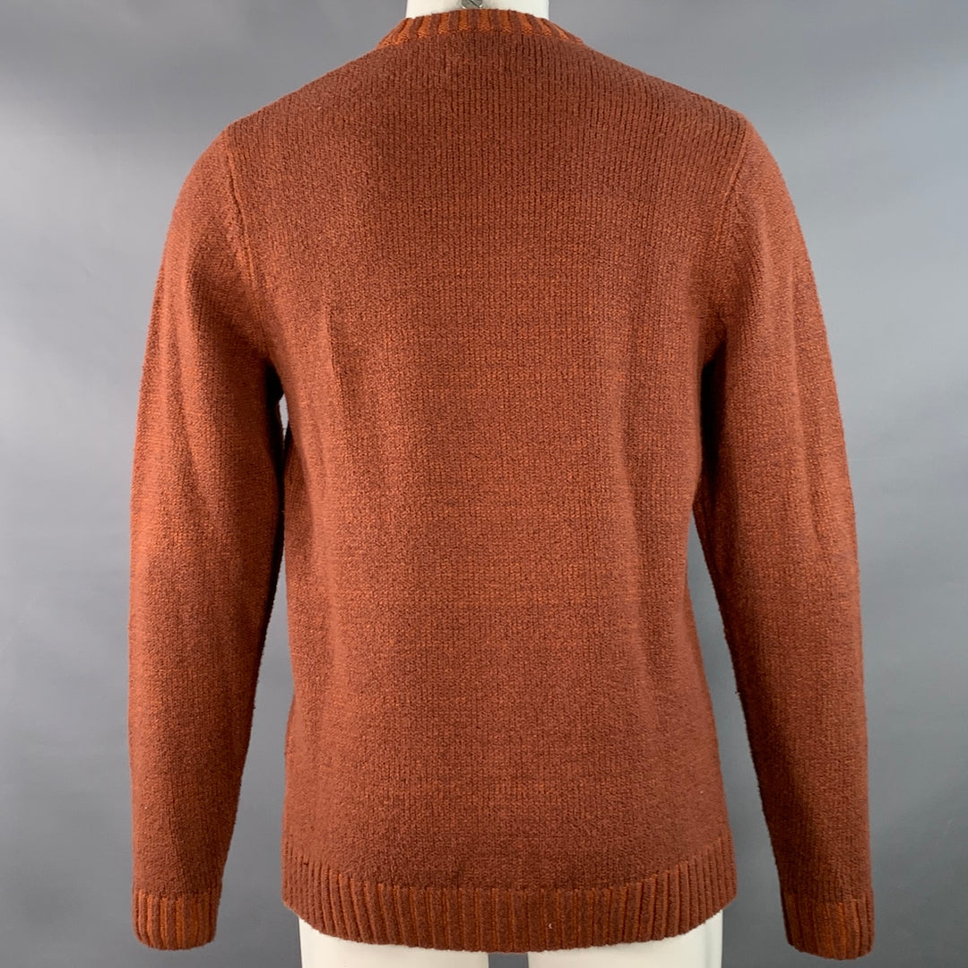 TAYLOR STITCH Size 40 Heather Orange Knit Crew Neck Sweater