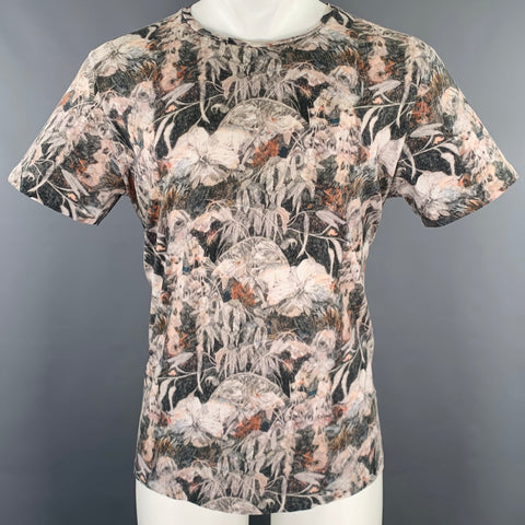 ALLSAINTS Size M Grey Multi Color Print Cotton Blend Crew Neck T-shirt