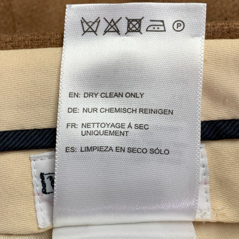 GANT Size 32 Tan Woven Wool Blend Cuffed Casual Pants