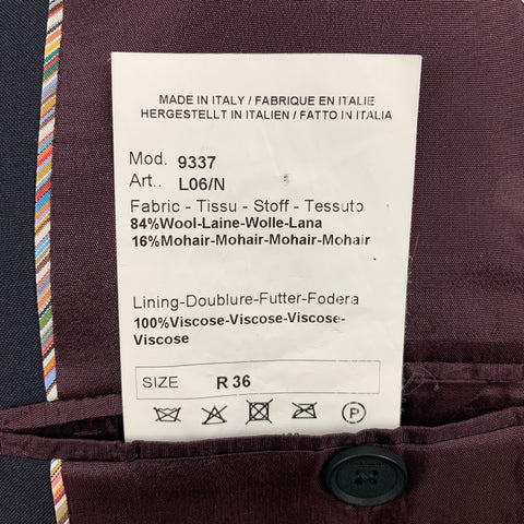 PAUL SMITH The Byard  Size 36 Navy Wool / Mohair Single Breasted Notch Lapel Suit
