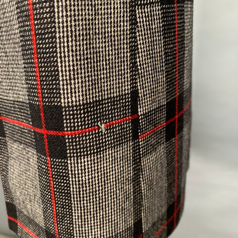 BRIONI Size 40 Grey Black Red Plaid Wool Notch Lapel Suit