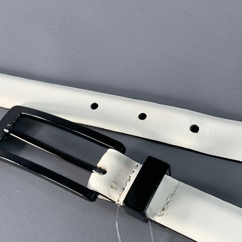 WCM NEW YORK Size M White Leather Belt