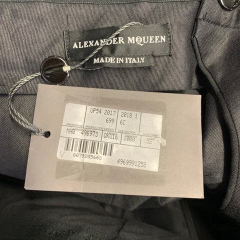 ALEXANDER MCQUEEN Size 36 Black Wool Silk Flat Front Dress Pants