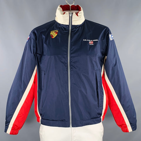 POLO by RALPH LAUREN Size L Navy Red White Logo Polyester Jacket
