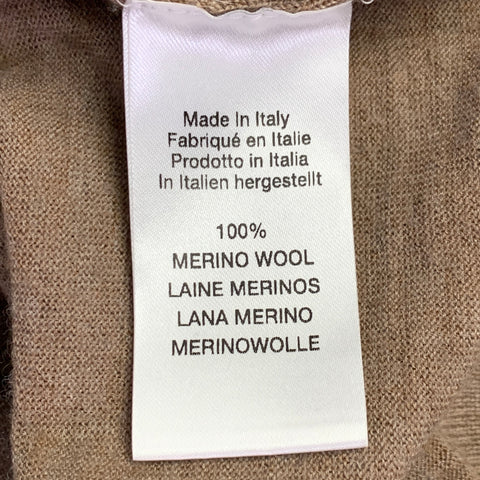 PAUL SMITH Size M Beige Knit Merino Wool V-Neck Pullover
