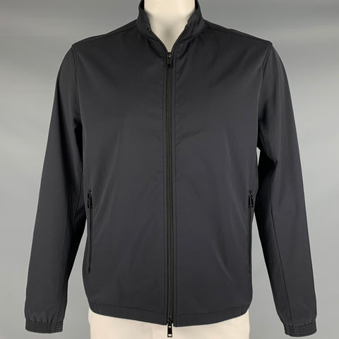 THEORY Size XL -Tremont- Black Polyamide Blend Zip Up Jacket