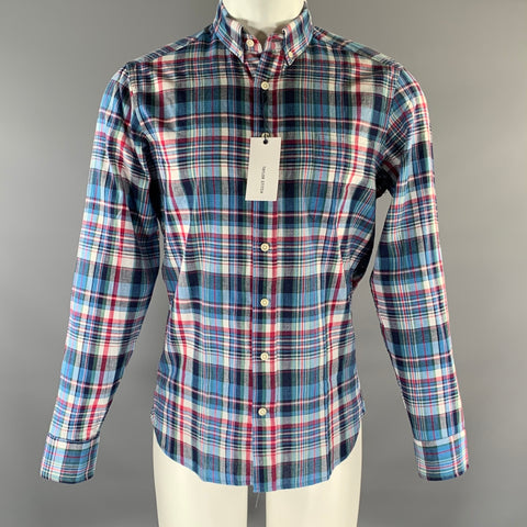 TAYLOR STITCH Size S Blue Multi-Color Plaid Cotton Button Down Long Sleeve Shirt