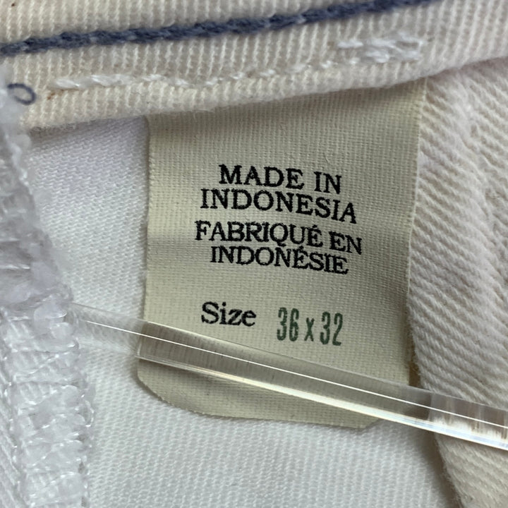 RRL by RALPH LAUREN Size 36 White Twill Cotton Straight Button Fly Casual Pants