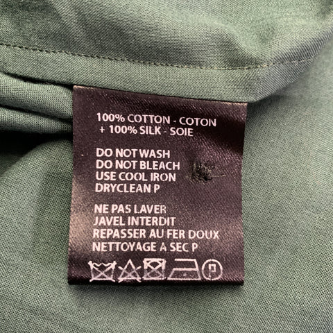 HAIDER ACKERMANN Size 4 Green Black Cotton Oversized Shirt