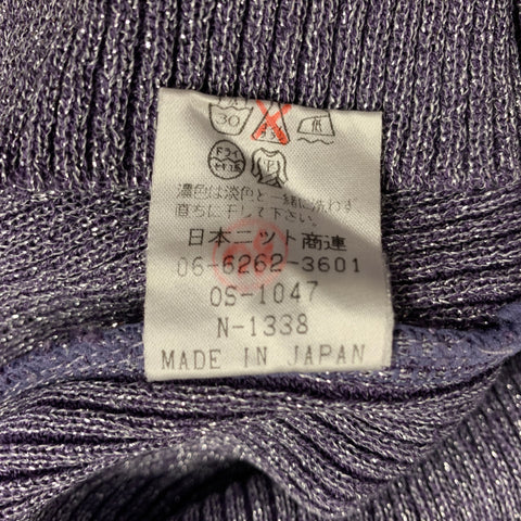 VINTAGE Size S Purple Silver Ribbed Long Sleeve Pullover