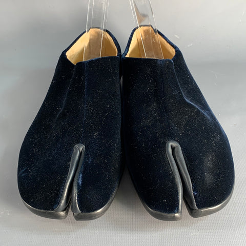 MAISON MARGIELA Size 7.5 Blue Velvet Tabi Flats