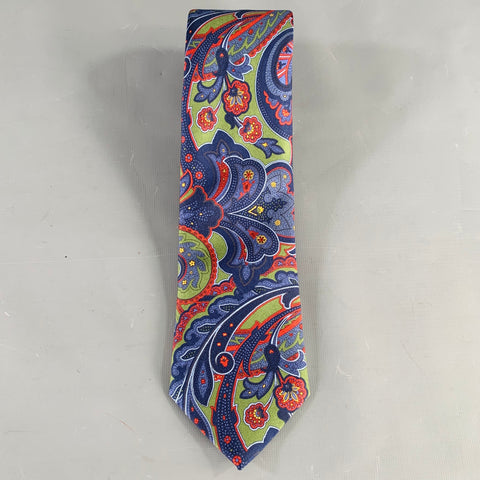 O'CONNELL'S Green Navy Paisley Silk Tie
