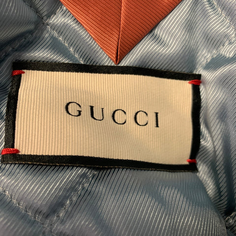 GUCCI Size 36 Beige Multi Color Graphic Silk Blouson Jacket