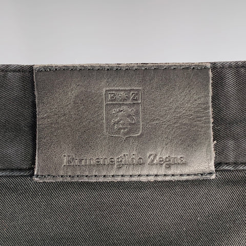 ERMENEGILDO ZEGNA Size 32 Black Cotton Blend Straight Jeans