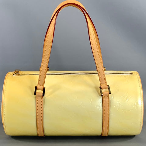 LOUIS VUITTON Yellow Tan VI0016 Monogram Patent Leather Handbag