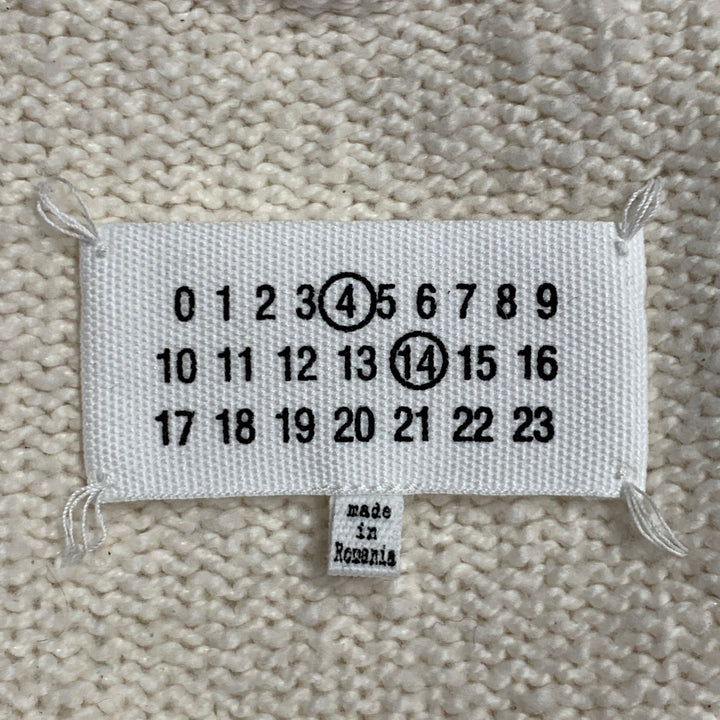 MAISON MARGIELA Size XS Cream Cotton Polyamide Shaggy Knit Cardigan