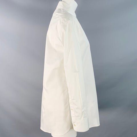 THE ROW Size S White Cotton Blend Oversized Hidden Buttons Shirt
