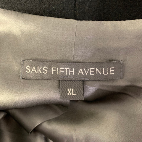 SAKS FIFTH AVENUE Size XL Black Cashmere Smoking Jacket