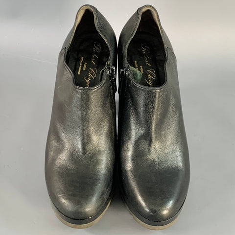 ROBERT CLERGERIE Size 6 Black Leather Side Zipper Platform Ankle Booties