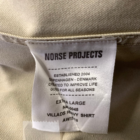 NORSE PROJECTS Size XL Beige Cotton Button Up Long Sleeve Shirt