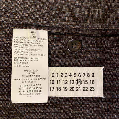 MAISON MARGIELA Size 42 Brown Blue Melange Wool Blend Sport Coat