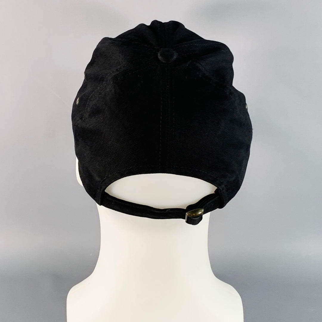 BRIONI One Size Black Red Logo Twill Cotton Baseball Cap Hat