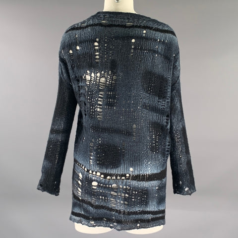 AVANT TOI Size S Grey Black Cashmere Blend Tie Dye Pull On Pullover