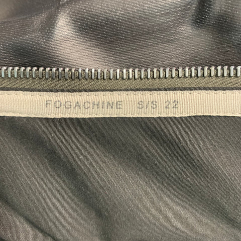 RICK OWENS SS22 FOGACHINE Size S Black Prong Leather Denim Lining  Maxi Dress