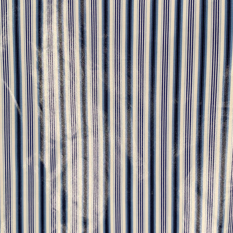 COMME des GARCONS SHIRT Size S Blue White Stripe Coated Cotton Casual Pants