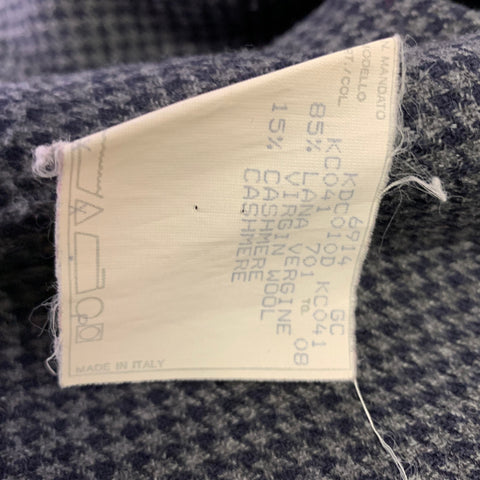 MICHAEL KORS Size 8 Grey Navy Houndstooth Virgin Wool Cashmere Jacket