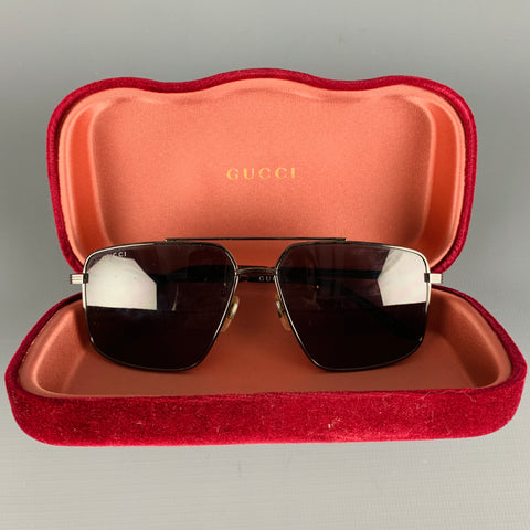 GUCCI Black Metal Sunglasses