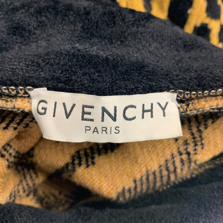 GIVENCHY Size XS Black Camel Wool Blend Leopard Turtleneck Sweater