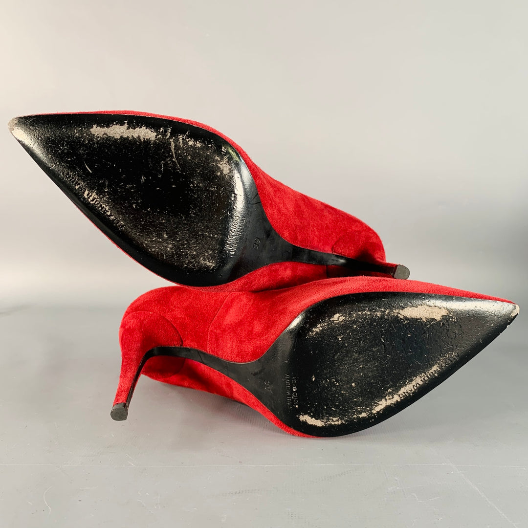 ALEXANDER WANG Size 9 Annika Red Oxblood Suede Pointed Toe Stiletto Pumps