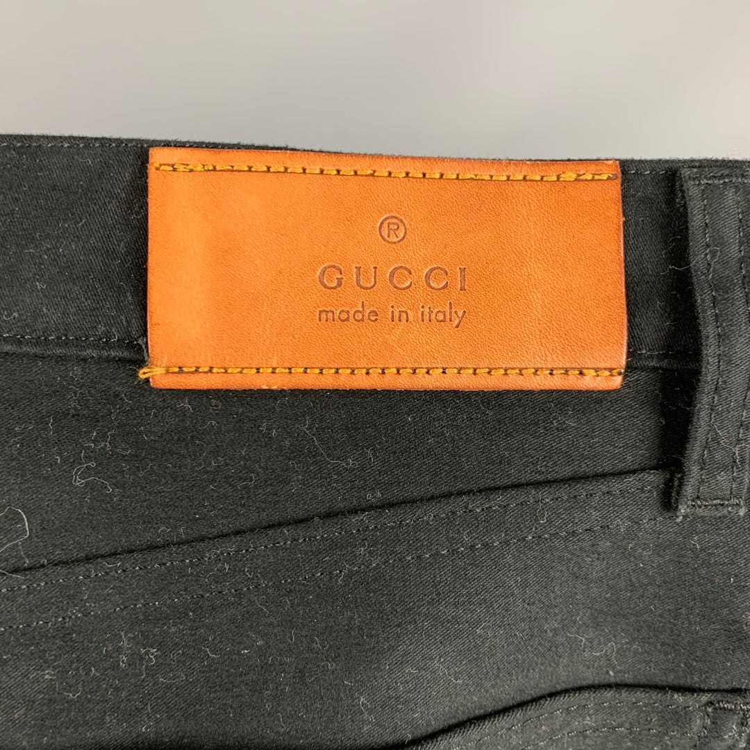 GUCCI Size 28 Black Cotton Bootcut Jeans