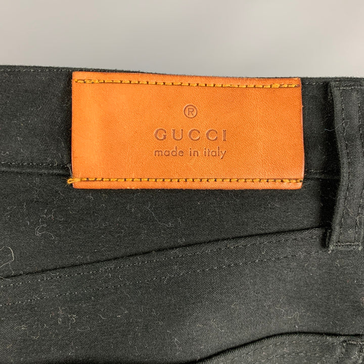 GUCCI Size 28 Black Cotton Bootcut Jeans