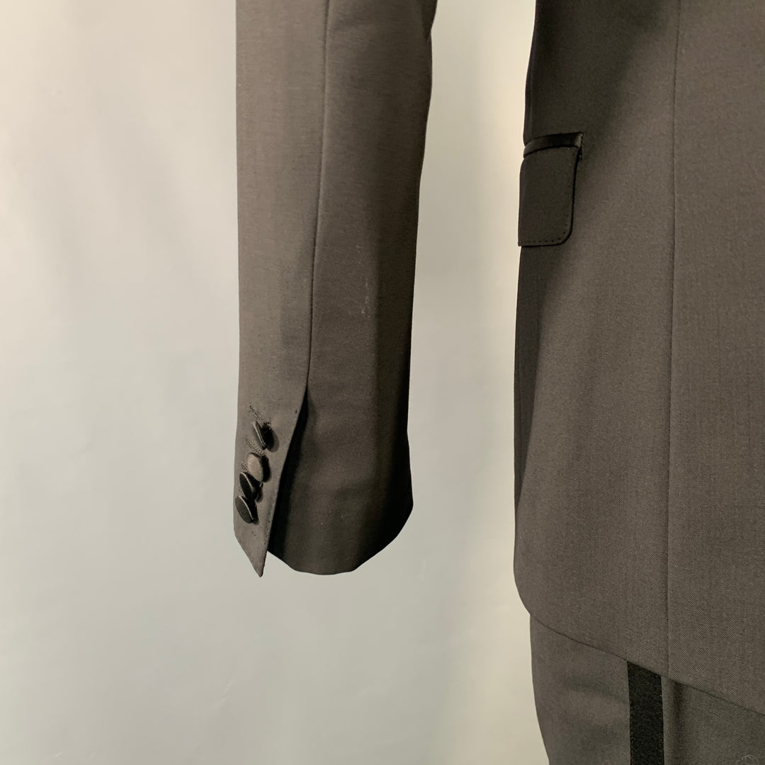DOLCE & GABBANA Size 38 Black Wool Blend Peak Lapel Tuxedo