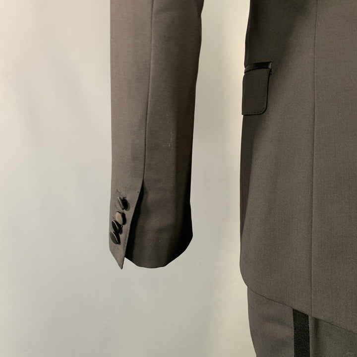 DOLCE & GABBANA Size 38 Black Wool Blend Peak Lapel Tuxedo