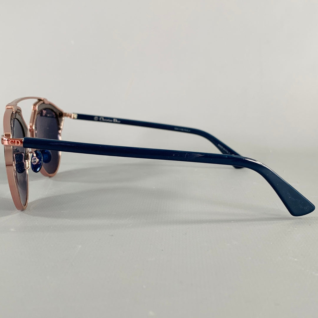 CHRISTIAN DIOR So Real Pink Grey Stripe Metal Sunglasses