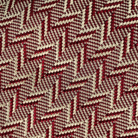 DONNA KARAN Burgundy Beige Zig Zag Silk Tie