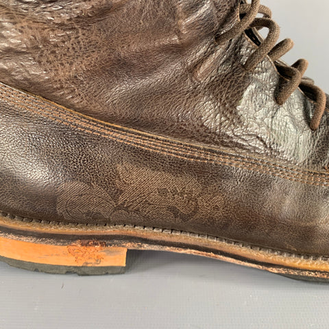 MARK NASON Size 9 Brown Leather Lace-Up Boots