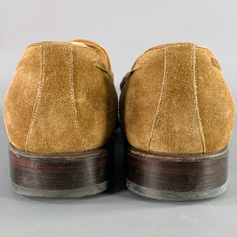 SID MASHBURN Size 11.5 Tan Suede Tassels Loafers