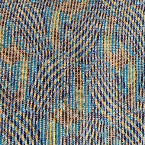JHANE BARNES Size XL Blue Yellow Abstract Cotton One Pocket Long Sleeve Shirt