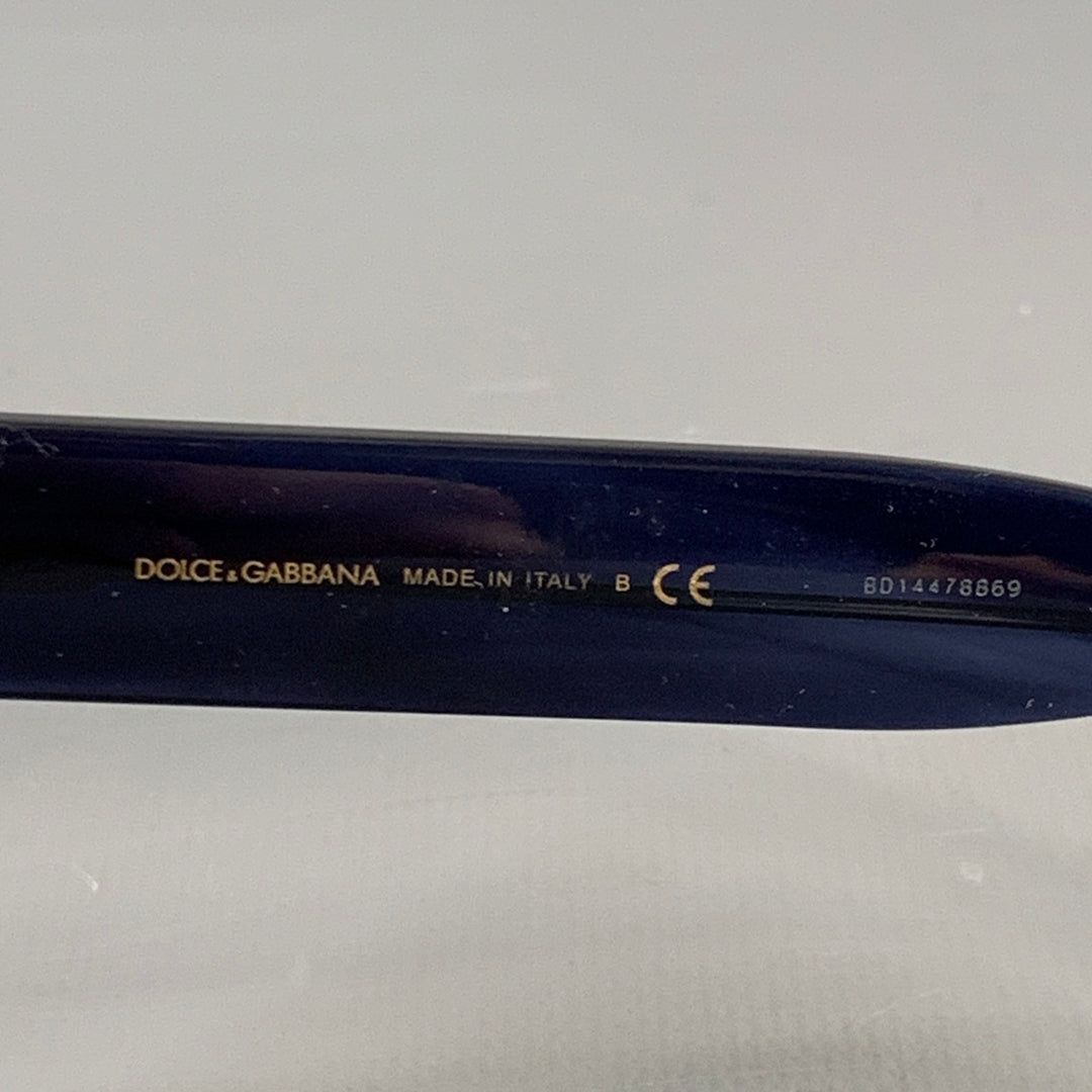 DOLCE & GABBANA Navy Marbled Acetate Square Sunglasses