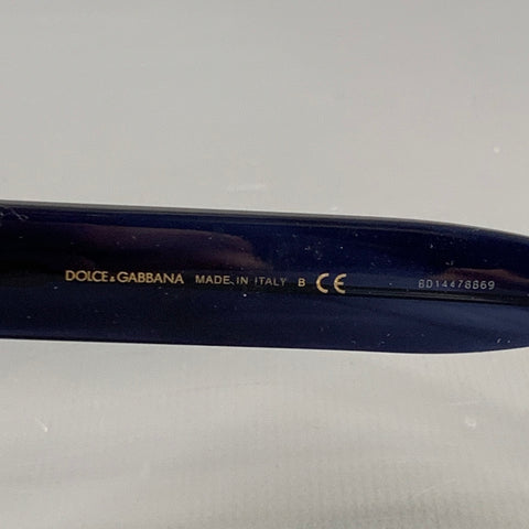 DOLCE & GABBANA Navy Marbled Acetate Square Sunglasses