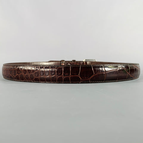 COACH Size 34 Brown Alligator Leather Belt