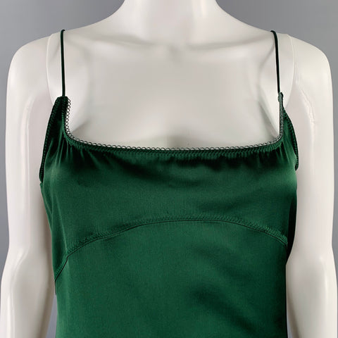 JACQUEMUS Size 0 -La Robe Notte- Green Viscose Blend Spaghetti Straps Dress