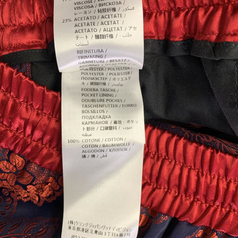 GUCCI Size 30  S Red Navy Brocade Shorts