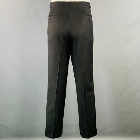 JOHN VARVATOS Size 40 Regular Black Wool Twill Notch Lapel Suit