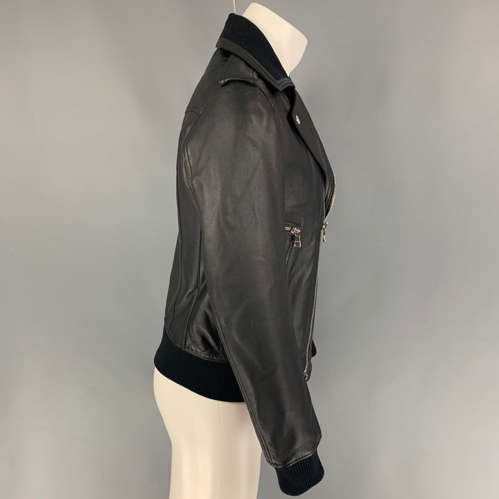 BALMAIN By Olivier Rousteing Size 38 Black Leather Motorcycle Jacket