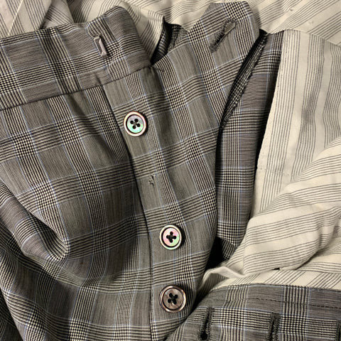 BLACK FLEECE Size 40 Grey Black Glen Check Wool Notch Lapel Suit